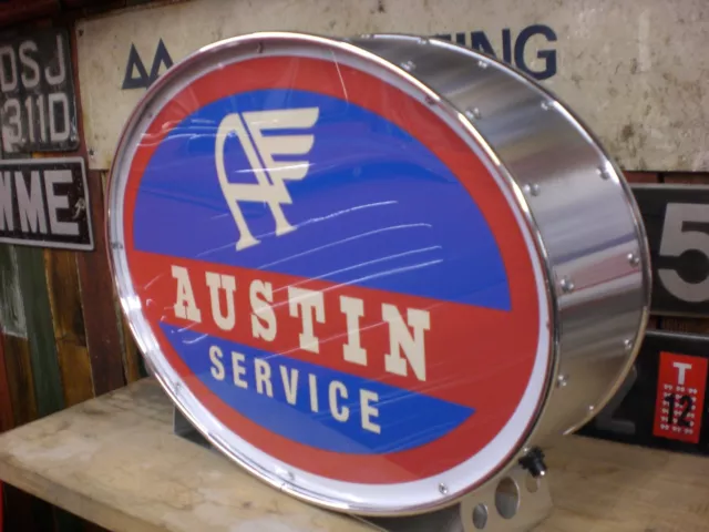 Austin,morris,a35,a40,vintage,old,j,classic,mancave,lightup sign,garage,workshop