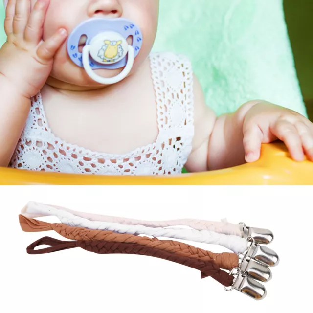 (Style 2)Baby Pacifier Clip Skinfriendly Multifunctional Pacifier Chain 4 Pcs