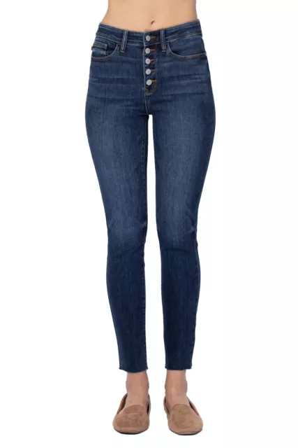 JUDY BLUE - High Rise Button Fly Cut Off Skinny Jean - 82318 $76.95 ...