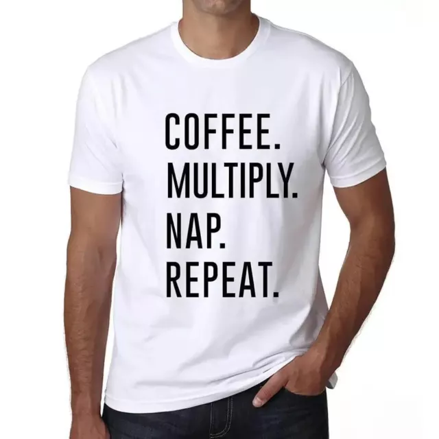 ULTRABASIC Homme Tee-Shirt Café Sieste Multipliée Répétition Coffee Multiply