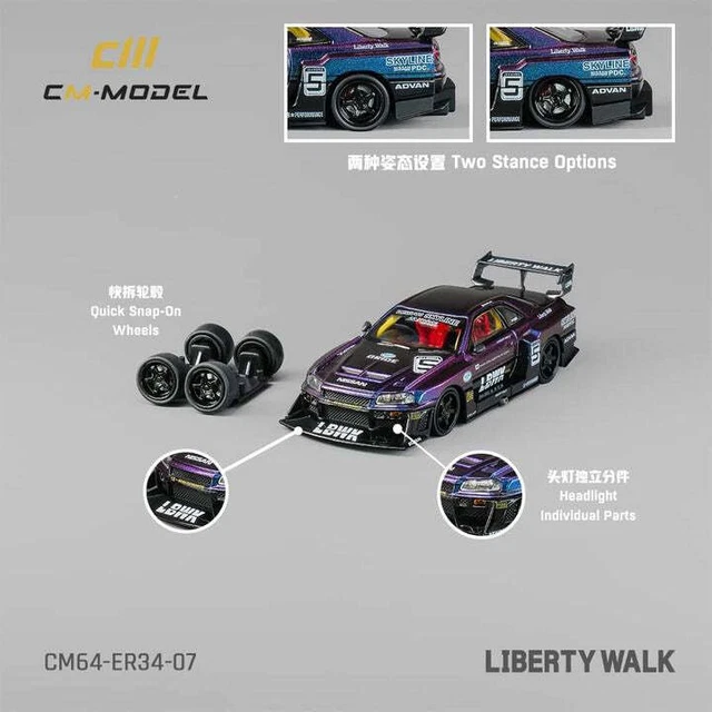 1:64 NISSAN R34 Skyline GTR LBWK Super Silhouette -- #5 Purple/Black ...