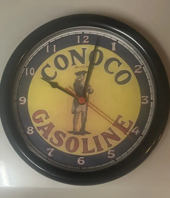 Conoco Motor Oil GasService Station Mechanical Wall Clock