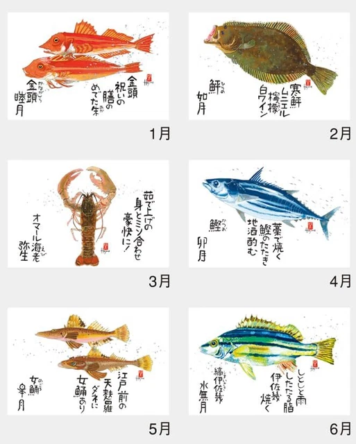 HAGOROMO SAKANA SAIJIKI Hajime Okamoto Fish 2024 Calendar Wall Hanging HAGOROMO SAKANA SAIJIKI Hajime Okamoto Fish 2024 Calendar Wall Hanging