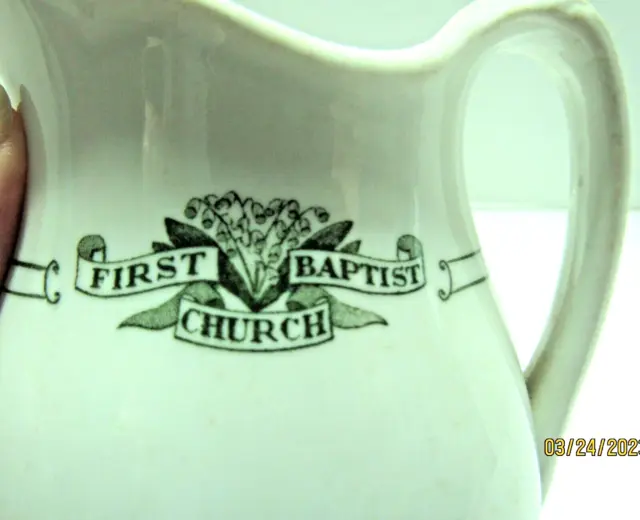 Vintage First Baptist  Church Syracuse China Cream Pitcher