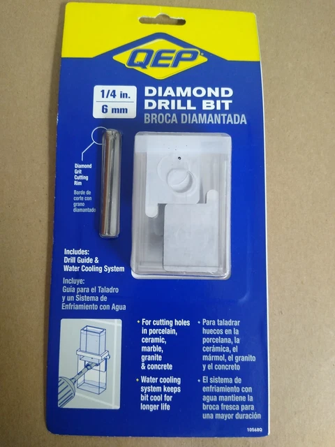 QEP 10568Q  Diamond Drill Bit 1/4" (6mm) with Guide & Water Cooling System