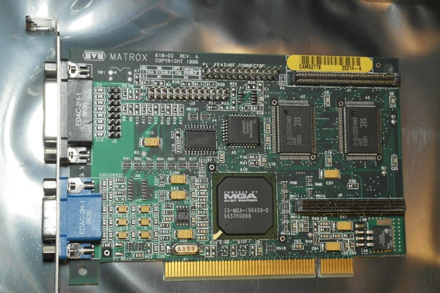 Carte Graphique Matrox MGA Mystique – 2 Mo SGRAM – PCI – Fonctionne Parfaitement – DOS/Windows