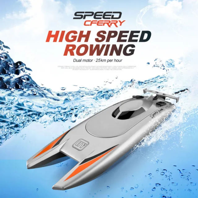 2.4G RC Boats 30KM/H High Speed Racing Boat 4CH Dual Motor Remote Control ABS 3