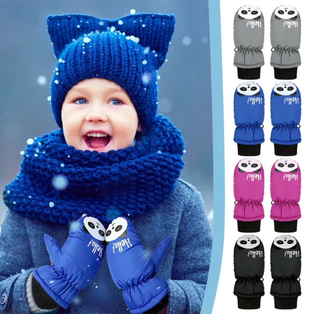 New Toddler Kids Baby Boys Girls Ski Gloves Waterproof Outdoor Warm Snow Mittens