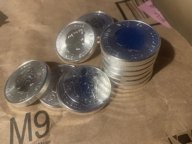 VERY RARE! 2015 2oz .999 fine silver Fiji Taku Sea Turtle Niue $5  Ships Free