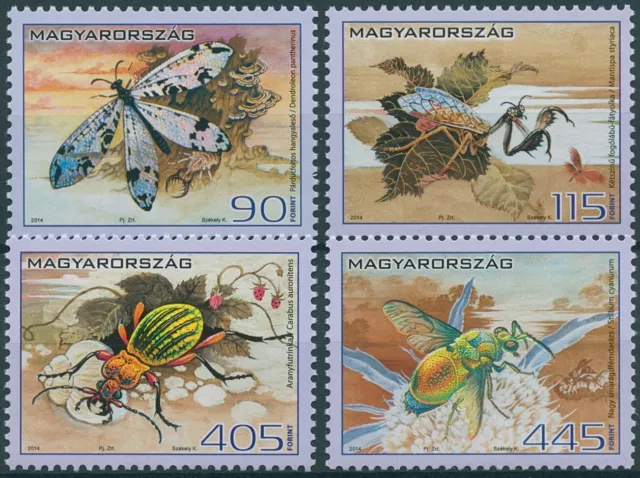 Hungary Stamps 2014 MNH Fauna Insects Beetles Flies Cuckoo Wasps 4v Set