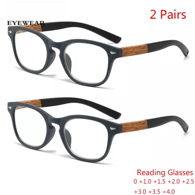 2PCS ANTI BLUE Light Reading Glasses For Men Women Square Clear Lens ...