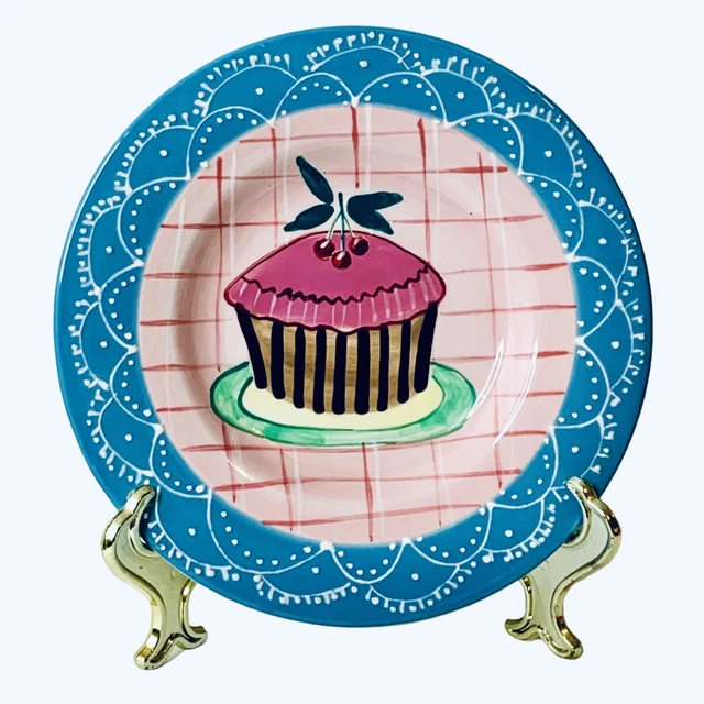 MESA International CUPCAKE Hand Painted 8 1/4" Plate RARE