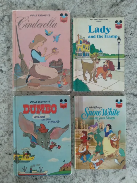 Vintage Walt Disney wonderful world of reading books Lot Cinderella, Dumbo, more