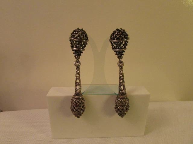 Boucles D'oreilles Couture Signées Claude Montana Pour Claire Deve - Occasion En Excellent état, Plaqué Or Et Cristal