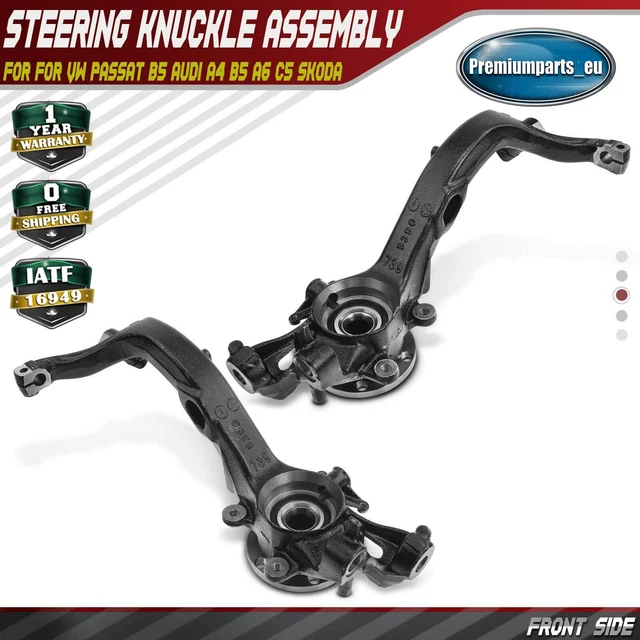2x Steering Knuckle Assemblys Front for VW Passat B5 B5.5 Audi A4 B5 A6 C5 Skoda
