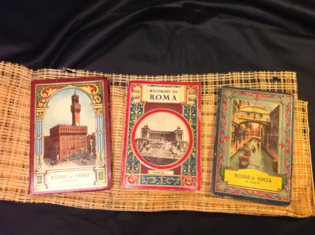 LOT de cartes postales en accordéon : ROMA,VENEZIA, FIRENZE VINTAGE