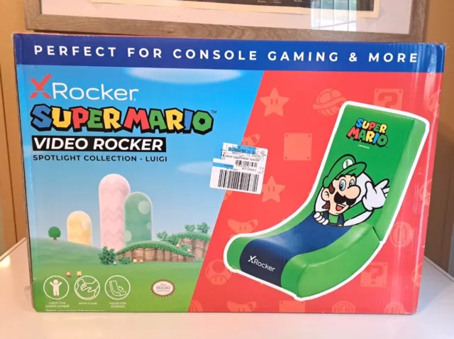 X Rocker Super Mario Spotlight Floor Rocker Gaming Chair Luigi Nintendo Switch