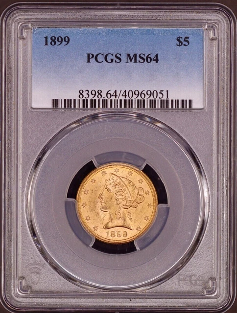 1899-P $5 Gold Liberty Head Half Eagle PCGS MS64