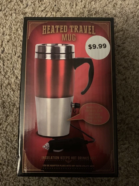 Heated Travel Mug Stainless Steel 12V Coffee Mug Brand New 15 oz