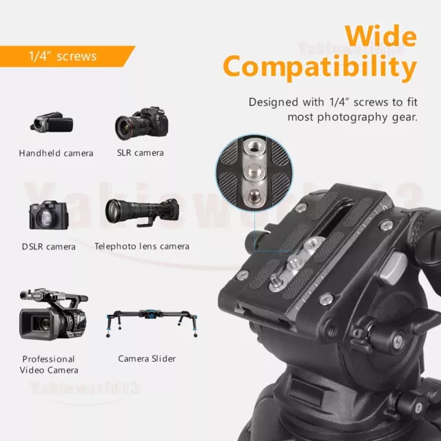 Heavy Duty Professional Tripod Video Camera DV Camcorder 360° Fluid Drag Head AU 3