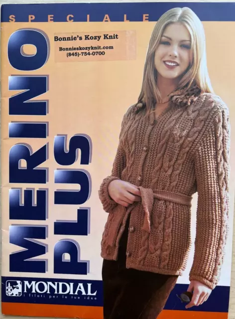 Merino Plus Mondial Knitting Pattern Booklet in English and Italian Knit Sweater