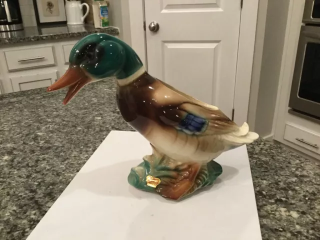 Vtg Royal Windsor Copley Drake Mallard Duck Glazed Porcelain Figurine