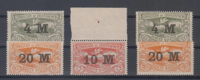 Abstimmungsgebiete Oberschlesien - Nr. 41 - 43 postfrisch LUXUS - alle Farben