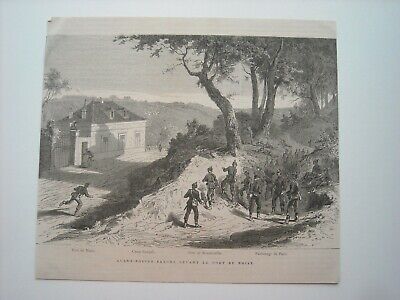 Engraving 1872. saxon outposts in the fort of noisy. 1870 war.