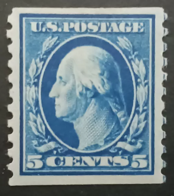 Scott 447 Mint Vf Lh 5 Cent Blue