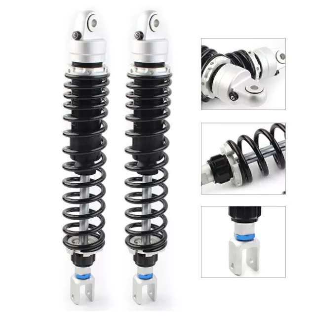 1 Pair 400mm Motorcycle ATV Air Shock Absorber Damper For Honda Yamaha Suzuki