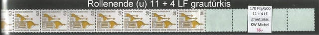 RM Sehenswürdigkeiten 170 Pfg RG 500 ROLLENENDE 11 + 4 LF u grautürkis