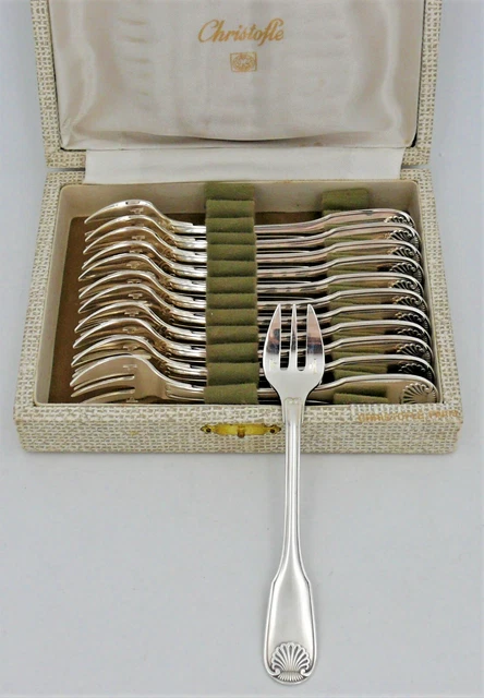Fourchettes à huîtres christofle 12 pièces