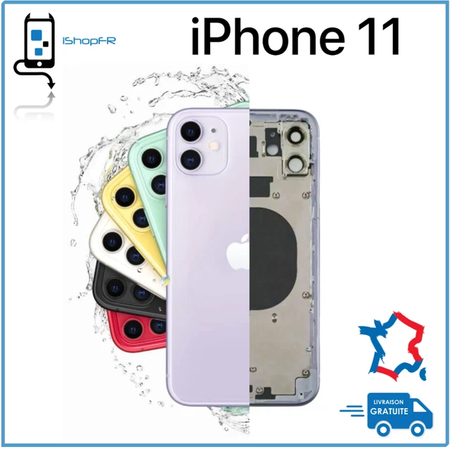 Châssis Arrière Nu Pour IPhone 12 - Noir - Avec Logo Apple - Pièce Détachée