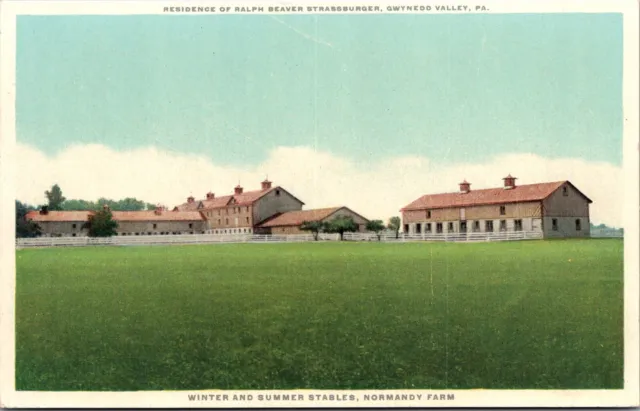 Winter and Summer Stables, Normandy Farm Gwynedo Valley PA Vintage Postcard O66