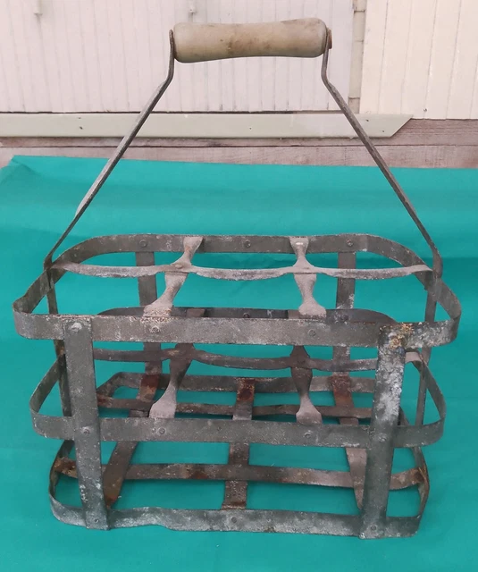 ANCIEN PANIER PORTE-BOUTEILLE en FER FORGE Casier 6 Bouteilles Vintage EUR 10,00 - FR