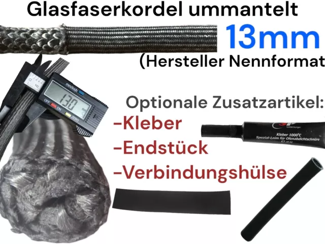 Ofendichtung Kordel 13mm Kamindichtung Ofenschnur Dichtung Dichtschnur ummantelt