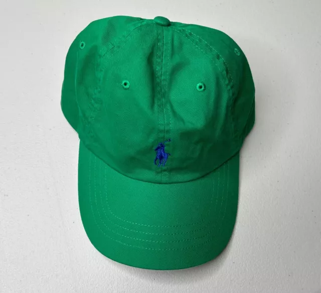 Polo Ralph Lauren Mens Green Logo Baseball Hat Cap Adjustable Strap NWT