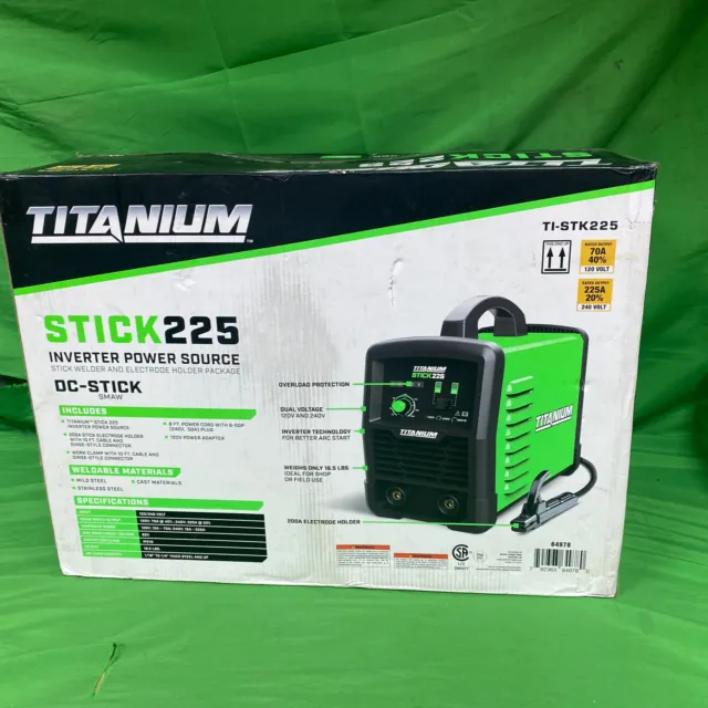 Titanium TI-STK225 Inverter Welder with Electrode Holder