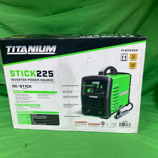 Titanium TI-STK225 Inverter Welder with Electrode Holder