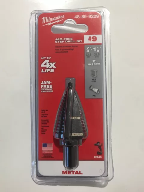 Milwaukee 48-89-9209 #9 Step Drill Bit 7/8" ~ 1-1/8" Same Day Shipping!