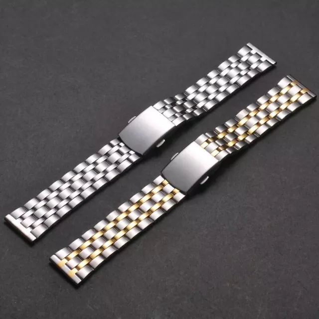 18/20/22mm Metal Watch Band Strap Replacement Stainless Steel Wrist Bracelet