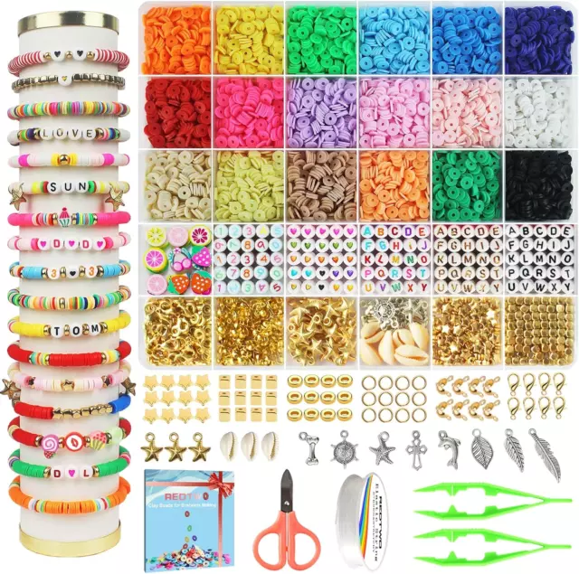 Kit de 7400 piezas para hacer pulseras elásticas para joyas pulseras  collares
