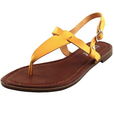 New women's shoes fashion sandals t strap casual buckle closure summer yellow