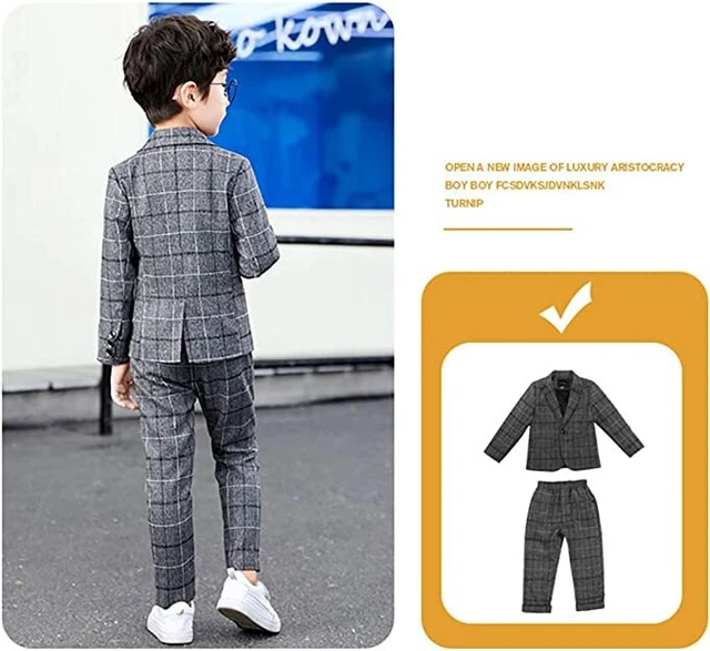 LOLANTA 2 Piece Boys Suits Set, Kids Suit Jacket & Trousers age 4-5 TR05 3