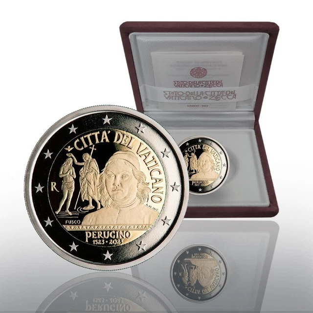 2 Euro 500. Todestag Pietro Perugino PP Vatikan 2023 OVP