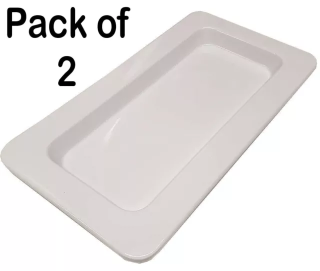 1/3 Gastro Tray Serving Dish White Melamine Dalebrook Retangular 13" x 7" Pack 2