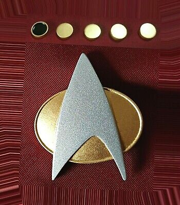Star Trek Uniform Combadge Communicator Rank Pin Pip Badge Insignia TNG