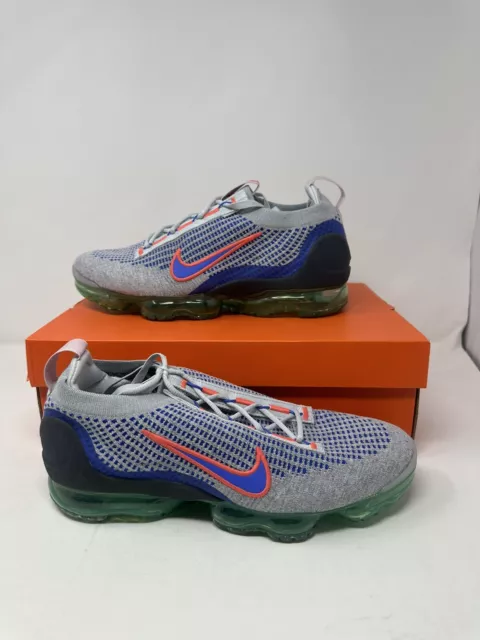 Nike Air VaporMax 2021 Flyknit Size Mens Wolf Gray Medium Blue Shoes DQ3974-001