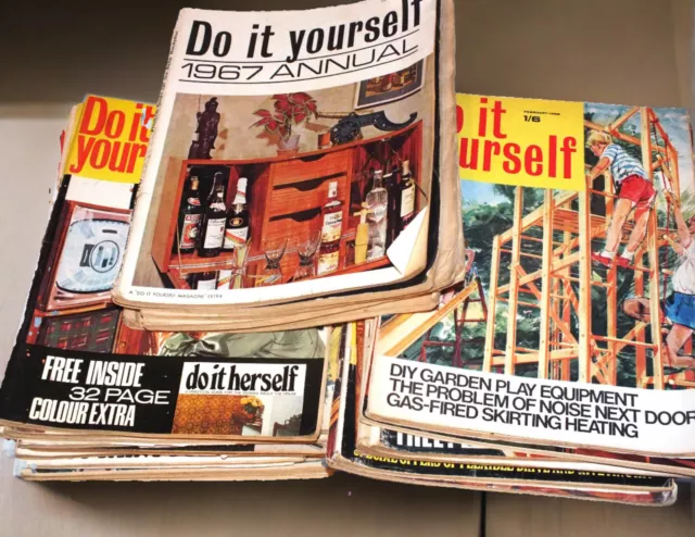 30x Vintage DO IT YOURSELF 1957 - 196 DIY magazines, 1950s 1960s, 7.9kg job lot