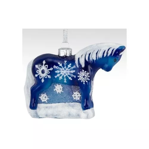 LAST ONE Trail of Painted Ponies SNOWFLAKE HORSE Glass Xmas Ornament FREESHIP